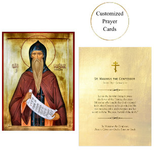 St. Maximus the Confer Orthodox Prayer Card Placeringskort