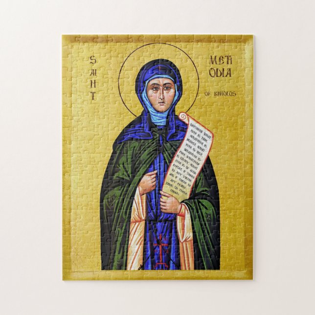 St. Methodia från Kimolos Ortodox Kristallikon Pussel (Vertikal)