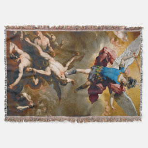 St Michael Archangel 13B Throw Blanket Mysfilt