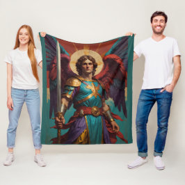 St Michael Archangel Catholique Fleece Blanket