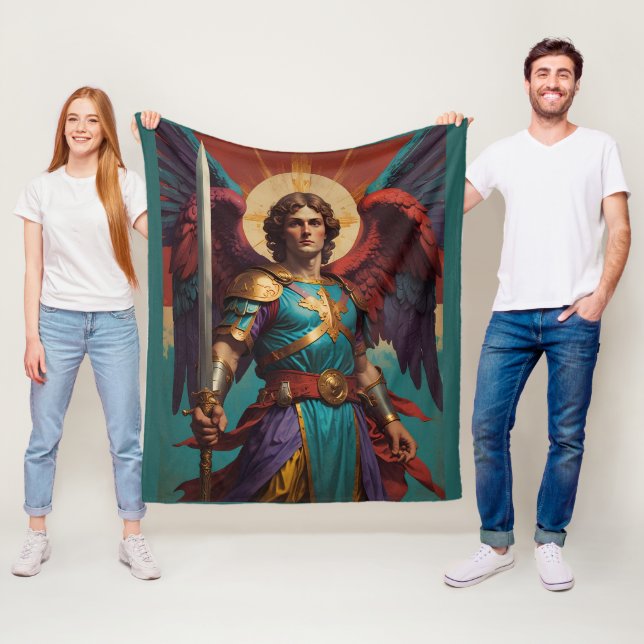 St Michael Archangel Catholique Fleece Blanket (På plats)