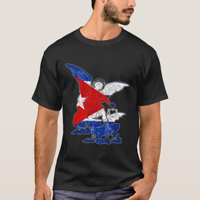 St Michael Archangel Defender of Cuba T Shirt (Framsida)
