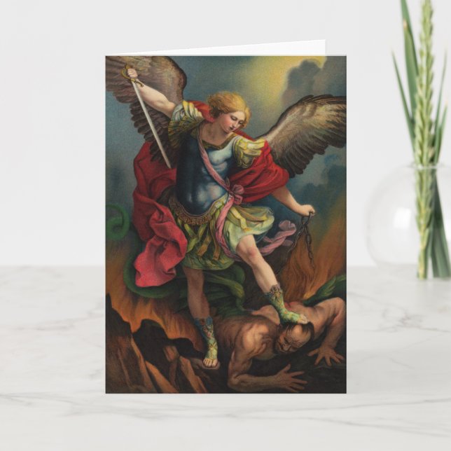 St. Michael, Archangel Folded Card Helgkort (Framsida)