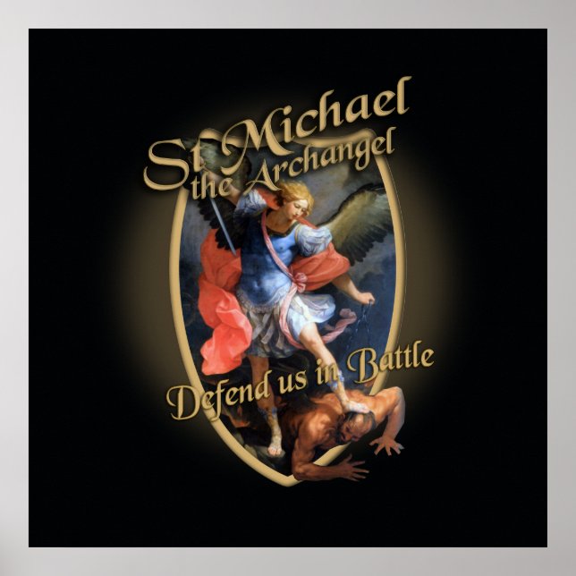 ST MICHAEL, ARCHANGEL FÖRSVARADE OSS I BATTLE POSTER (Framsidan)