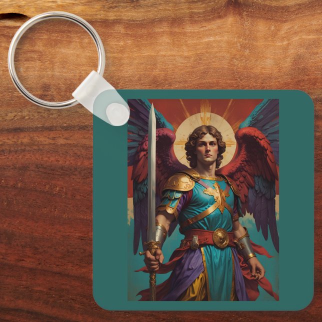St. Michael Archangel Keychain - Catholic Gift Nyckelring (Framsida)