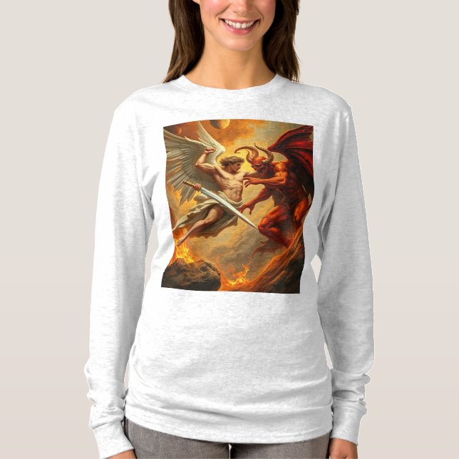 St Michael Archangel Långärmad Women's Tee (Framsida)