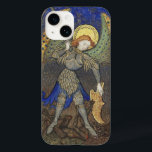 St. Michael Archangel med Djävulen<br><div class="desc">En unik och fantastisk beskrivning av St. Michael Archangel som en medeltida riddare. Fransk Medieval miniatyr XV c.</div>