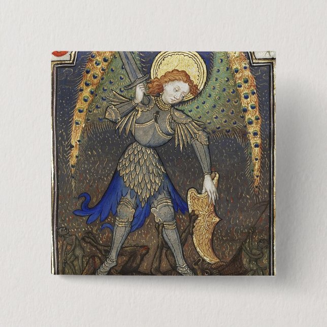 St. Michael Archangel med Djävulen Knapp (Framsida)