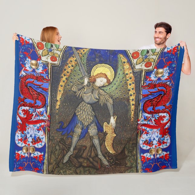 St. Michael Archangel med Djävulen, Red Dragons Fleecefilt (På plats)