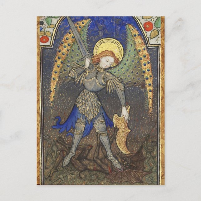 St MICHAEL ARCHANGEL MED DJÄVULEN Vykort (Framsida)