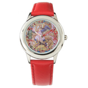 St. Michael Archangel och Dragon Antique Blommigt Armbandsur