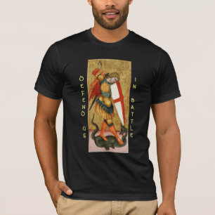St. Michael Archangel och Dragon Sienese Black T Shirt