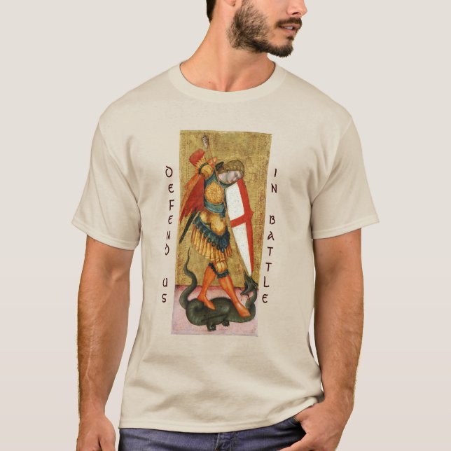 St. Michael Archangel och Dragon Sienese T Shirt (Framsida)
