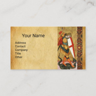 St. Michael Archangel och Dragon Sienese Visitkort