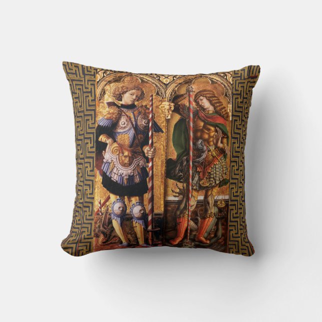 St. Michael Archangel och Saint George med Dragon Kudde (Framsida)