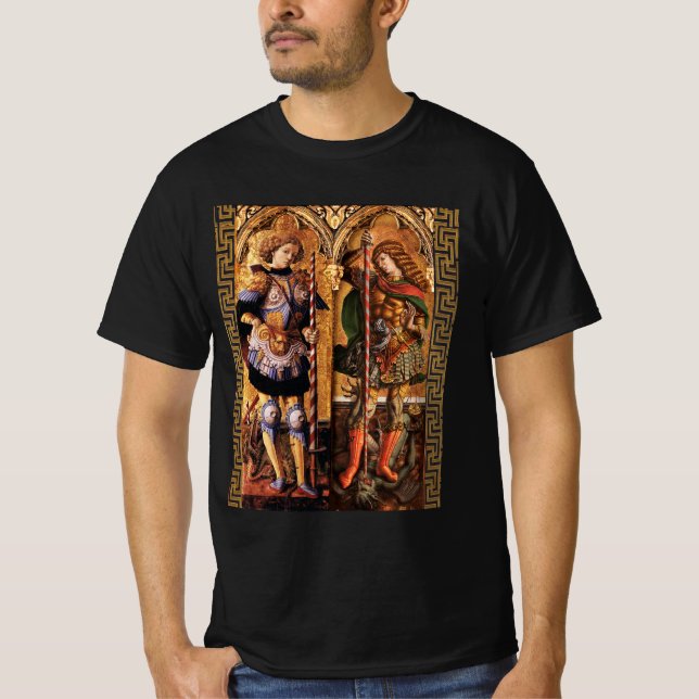 St. Michael Archangel och Saint George med Dragon T Shirt (Framsida)