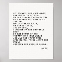 St Michael Archangel Prayer Poster