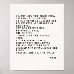 St Michael Archangel Prayer Poster