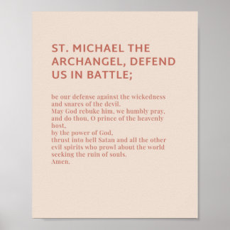 St Michael Archangel Prayer Poster