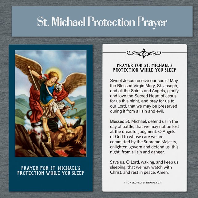 St. Michael Archangel Protection Catholic Prayer Visitkort (Skapare uppladdad)