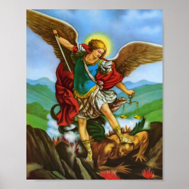 St Michael Archangel San Miguel Arcangel Poster (Framsidan)