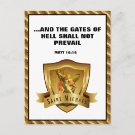 St. MICHAEL ARCHANGEL SCRIPTURE BIBLE VERSE Postca Vykort