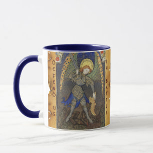 St. Michael Archangel with Djävulen Monogram Parch Mugg
