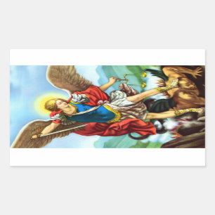 St. Michael, Archangels katolska ängel Stickers Rektangulärt Klistermärke