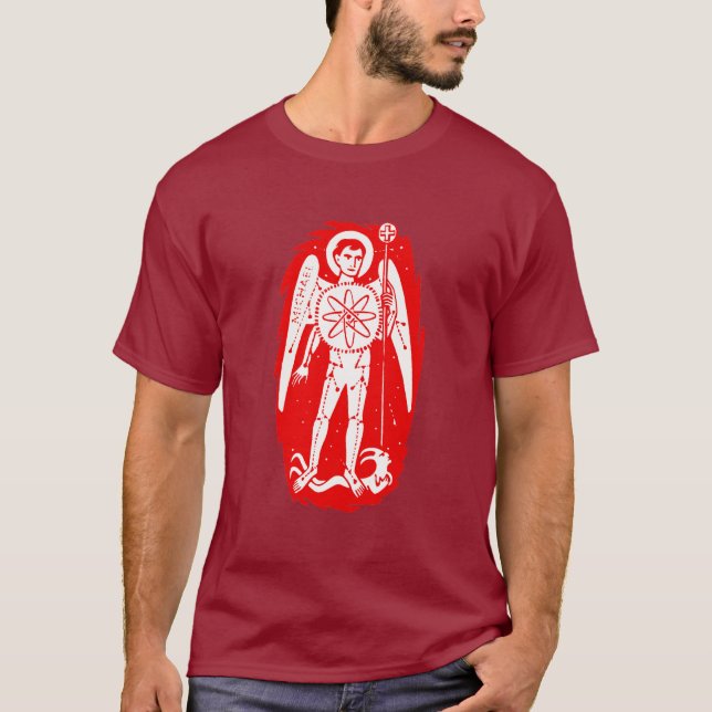 St Michael ärkeängel av atomen T-shirt (Framsida)