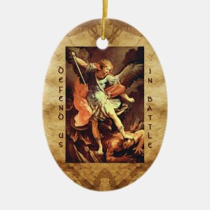 St Michael ärkeängelbönen Julgransprydnad Keramik