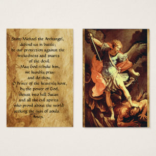 St Michael ärkeängelbönkortet Visitkort