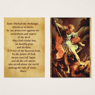 St Michael ärkeängelbönkortet Visitkort
