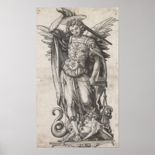 St Michael ärkeängeln av Hans Holbein Poster