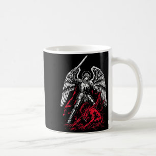 St Michael Ärkeängeln Besegrar Satan Katolsk Kaffemugg