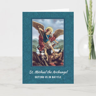 St Michael ärkeängeln försvarar oss i strid Kort
