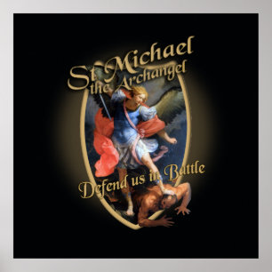 ST MICHAEL ÄRKEÄNGELN FÖRSVARAR US I STRID POSTER