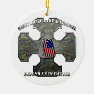 St Michael ärkeängeln Julgransprydnad Keramik