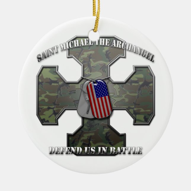 St Michael ärkeängeln Julgransprydnad Keramik (Framsidan)