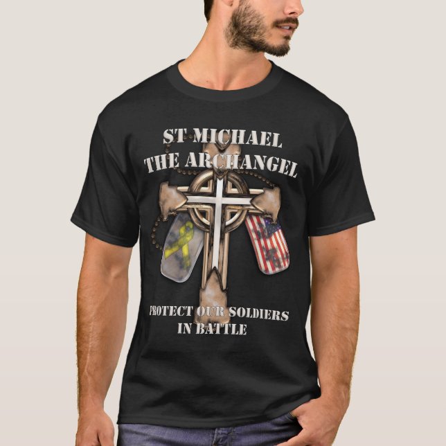 St Michael ärkeängeln - skydda våra soldater Tröja (Framsida)