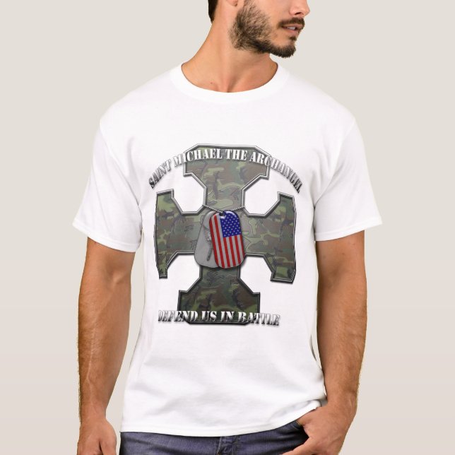 St Michael ärkeängeln Tee Shirt (Framsida)