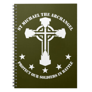 St Michael ärkeängeln - vit stencilerar Anteckningsbok