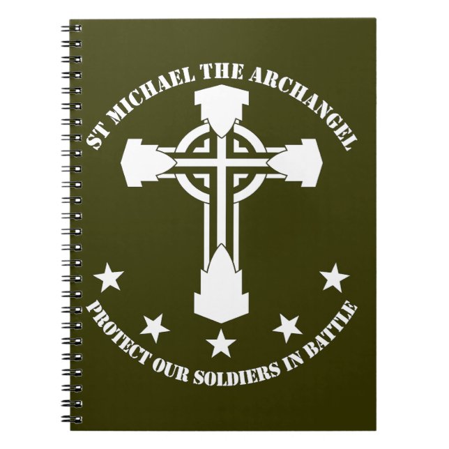 St Michael ärkeängeln - vit stencilerar Anteckningsbok (Framsidan)