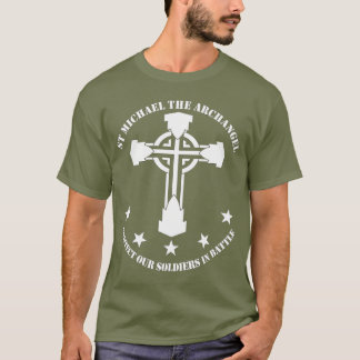 St Michael ärkeängeln - vit stencilerar Tee