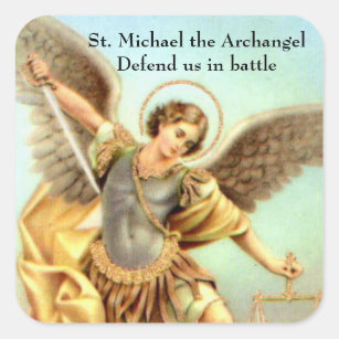 St Michael ärkeängelsvärdpansaret Fyrkantigt Klistermärke