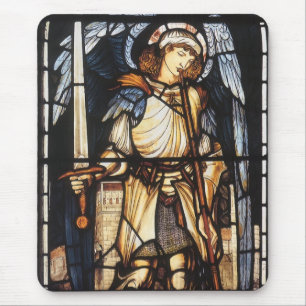 St Michael av Burne Jones, vintageärkeängel Musmatta