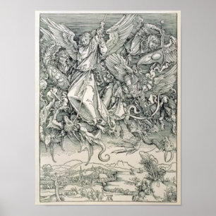 St. Michael Battling med Dragon Poster