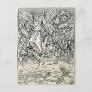 St. Michael Battling med Dragon Vykort