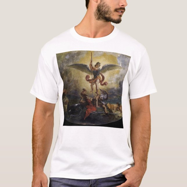 St Michael besegrar djävulen Tee Shirt (Framsida)