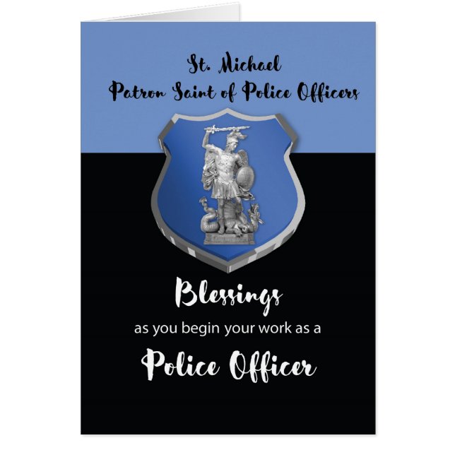 St. Michael Blessings till ny polis Hälsningskort (Framsidan)