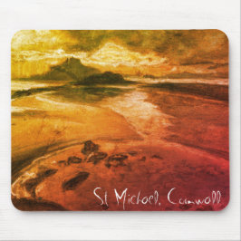 St Michael, Cornwall Beach Landscape Art Mousepad Musmatta